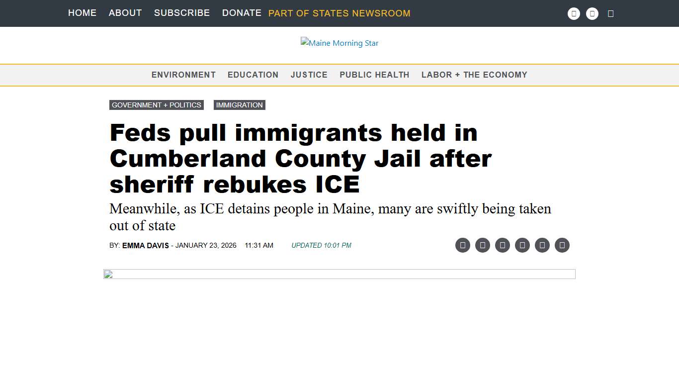 Feds pull immigrants held in Cumberland County Jail after sheriff rebukes ICE • Maine Morning Star